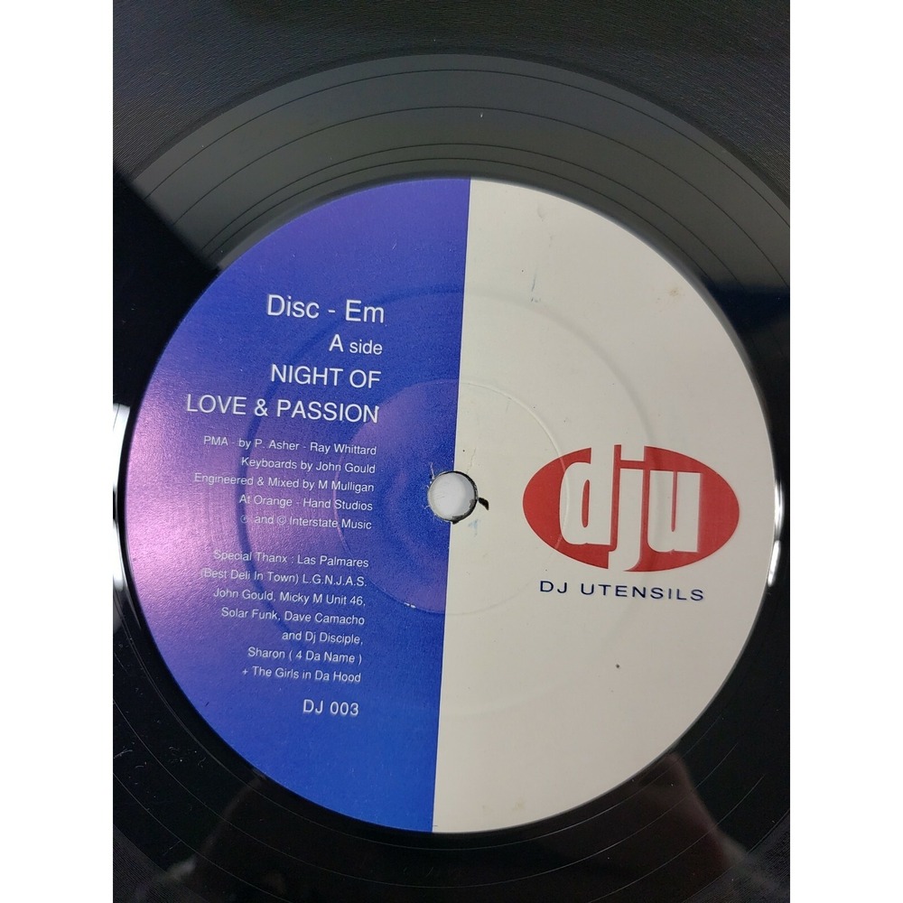 Disc - Em – Night Of Love & Passion UK DJ Utensils‎ EX/EX